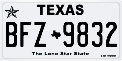 TX license plate BFZ9832