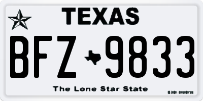 TX license plate BFZ9833