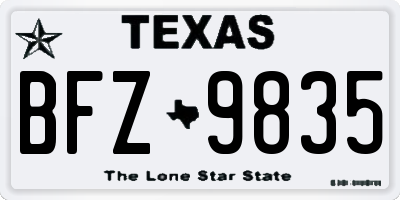 TX license plate BFZ9835
