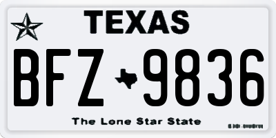 TX license plate BFZ9836