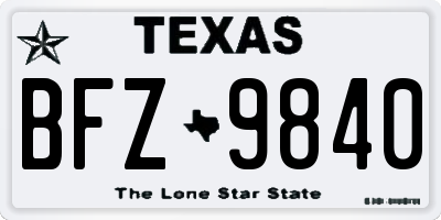 TX license plate BFZ9840