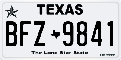 TX license plate BFZ9841