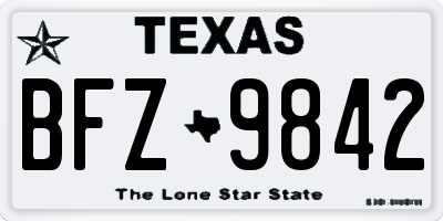 TX license plate BFZ9842