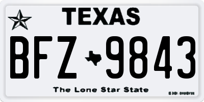 TX license plate BFZ9843