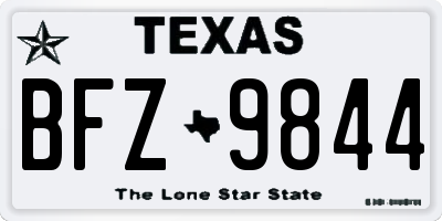 TX license plate BFZ9844