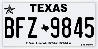 TX license plate BFZ9845
