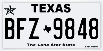 TX license plate BFZ9848
