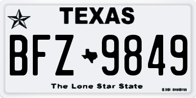 TX license plate BFZ9849