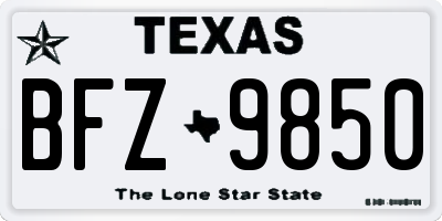 TX license plate BFZ9850