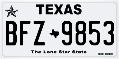 TX license plate BFZ9853