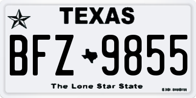 TX license plate BFZ9855