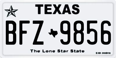 TX license plate BFZ9856