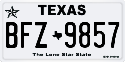 TX license plate BFZ9857