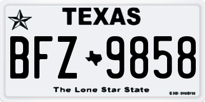 TX license plate BFZ9858