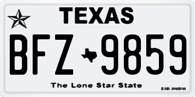 TX license plate BFZ9859