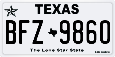TX license plate BFZ9860