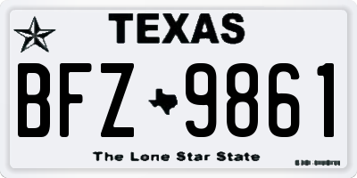 TX license plate BFZ9861