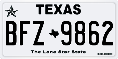 TX license plate BFZ9862