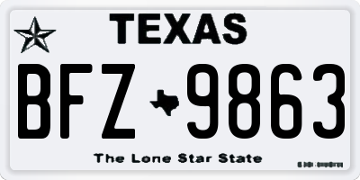 TX license plate BFZ9863