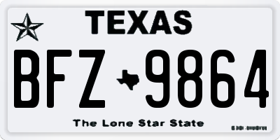 TX license plate BFZ9864