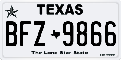 TX license plate BFZ9866