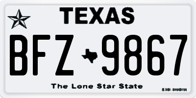 TX license plate BFZ9867