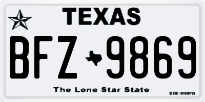 TX license plate BFZ9869