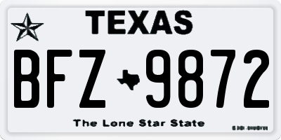TX license plate BFZ9872