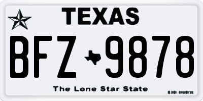TX license plate BFZ9878
