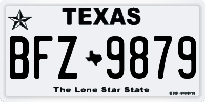TX license plate BFZ9879