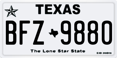 TX license plate BFZ9880