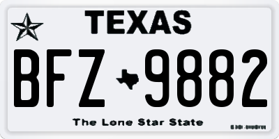 TX license plate BFZ9882