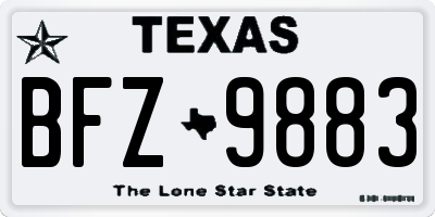 TX license plate BFZ9883