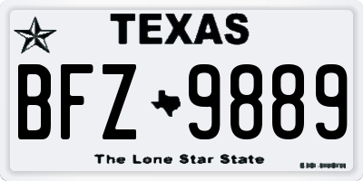 TX license plate BFZ9889