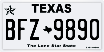 TX license plate BFZ9890