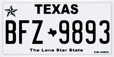 TX license plate BFZ9893