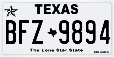 TX license plate BFZ9894