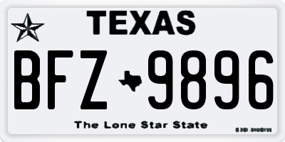 TX license plate BFZ9896