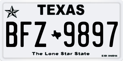 TX license plate BFZ9897
