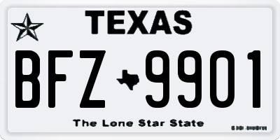 TX license plate BFZ9901