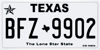 TX license plate BFZ9902