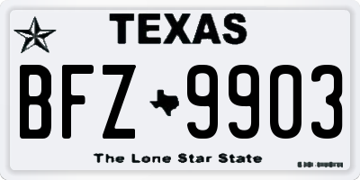 TX license plate BFZ9903