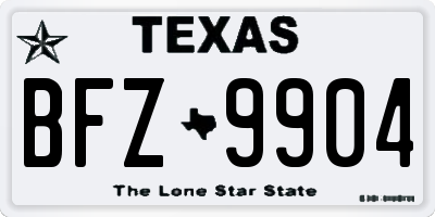 TX license plate BFZ9904