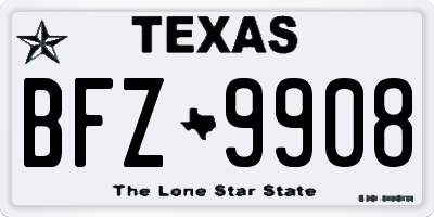 TX license plate BFZ9908