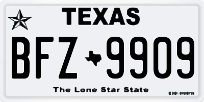 TX license plate BFZ9909