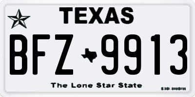 TX license plate BFZ9913