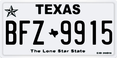 TX license plate BFZ9915