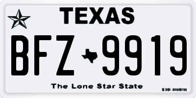 TX license plate BFZ9919