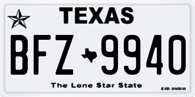TX license plate BFZ9940