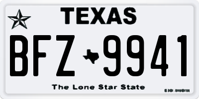 TX license plate BFZ9941